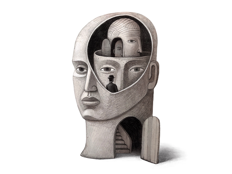 Visuel du cycle de conférences "1h de psy" qui représente plusieurs visages