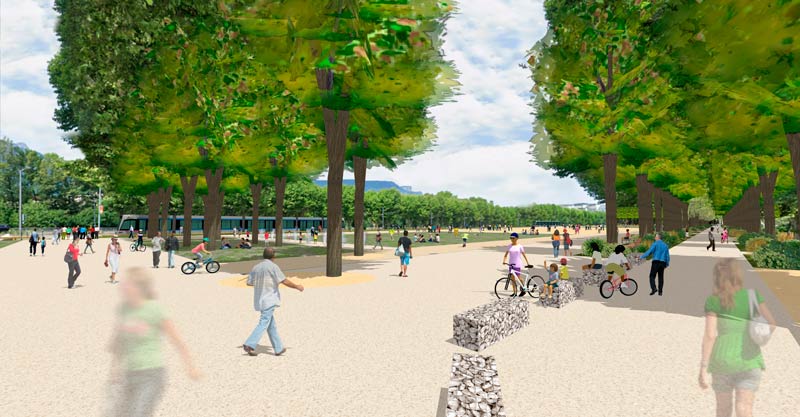 Vue de l'Esplanade future. 