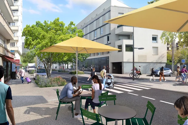 Vue en 3D de l'avenue Jeanne d'Arc après les travaux.