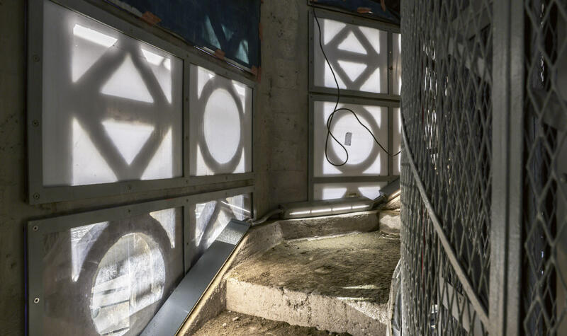 Les claustras ont été recouverts d'éléments de bicarbonate.