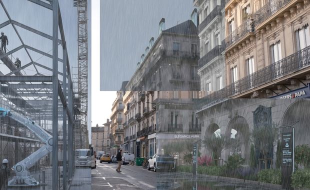 Illustration de Grenoble Place Victor Hugo en 2076